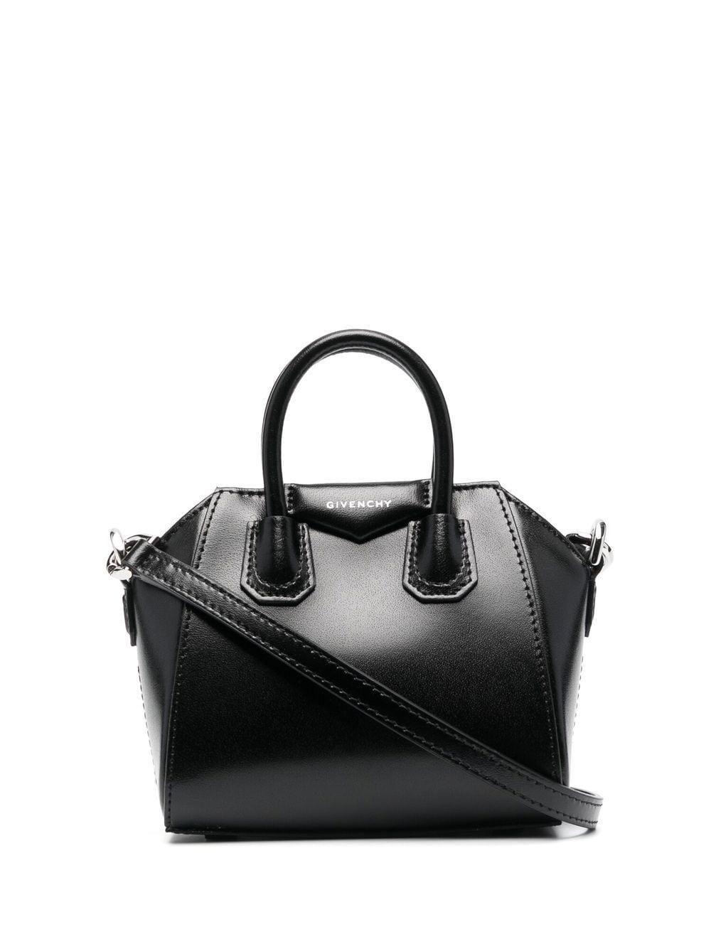 Givenchy Antigona Micro Leather Tote Bag in Black | Lyst