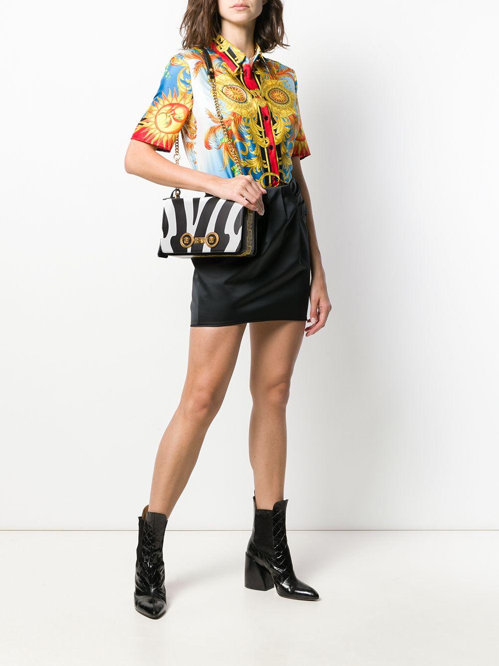 Versace Zebra Print Shoulder Bag in Black | Lyst