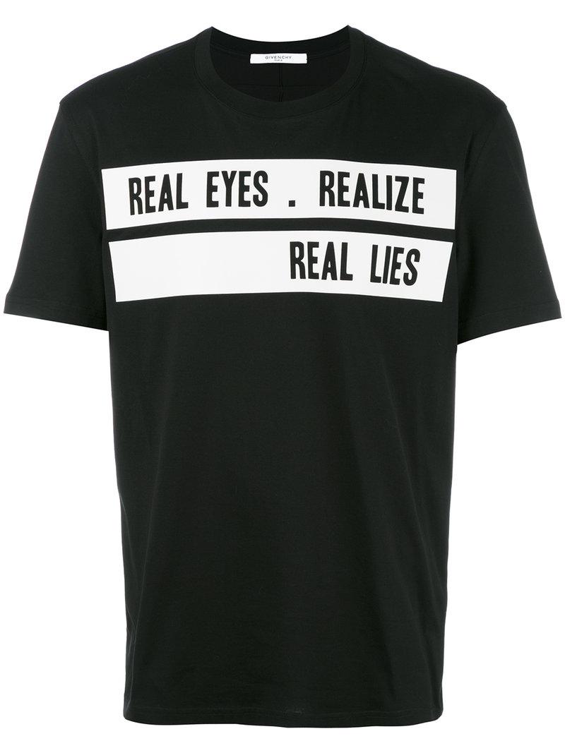 Givenchy 'real Eyes Realise Real Lies' T-shirt in Blue for Men | Lyst