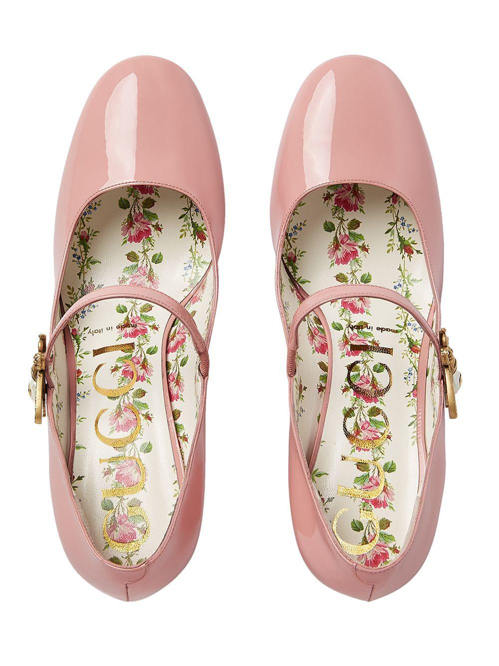 Gucci Patent Leather Pumps With Bee in Pink & Purple (Pink) - Lyst