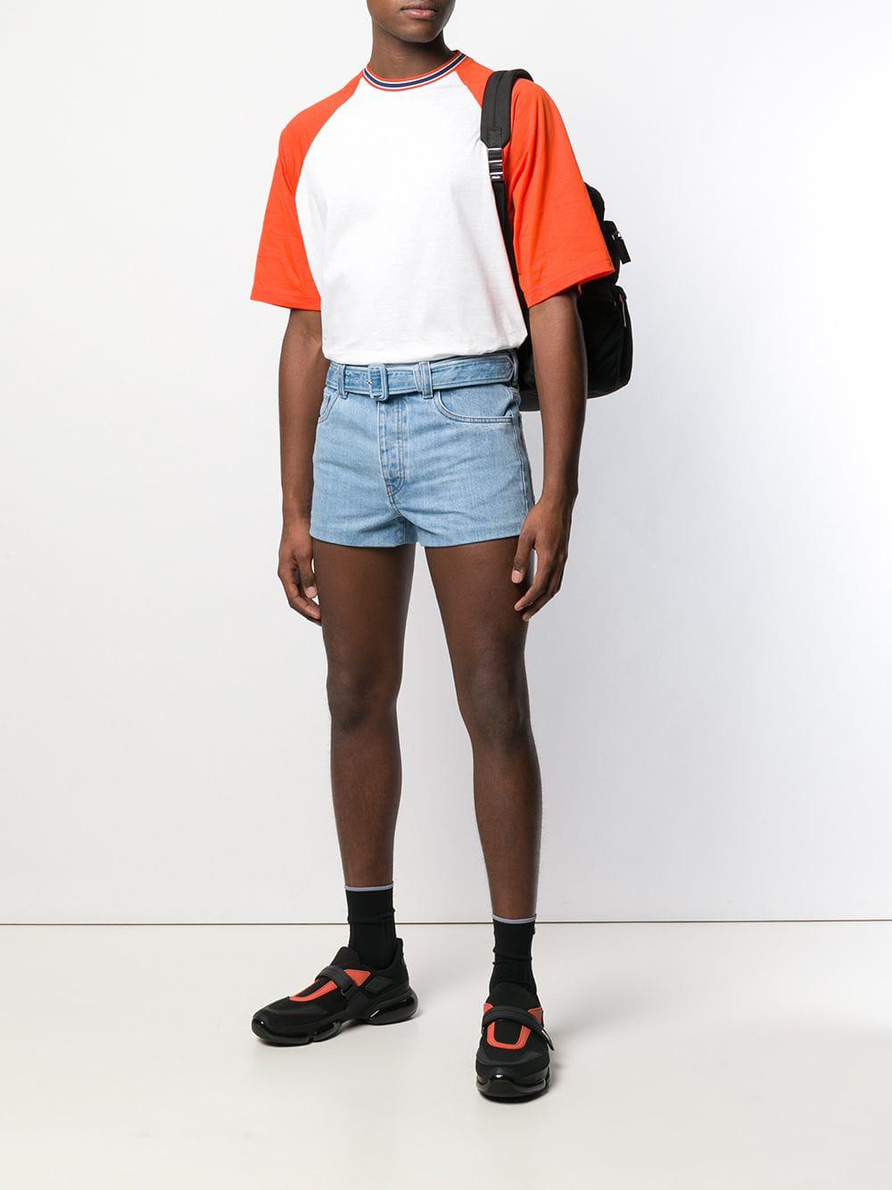 prada denim shorts