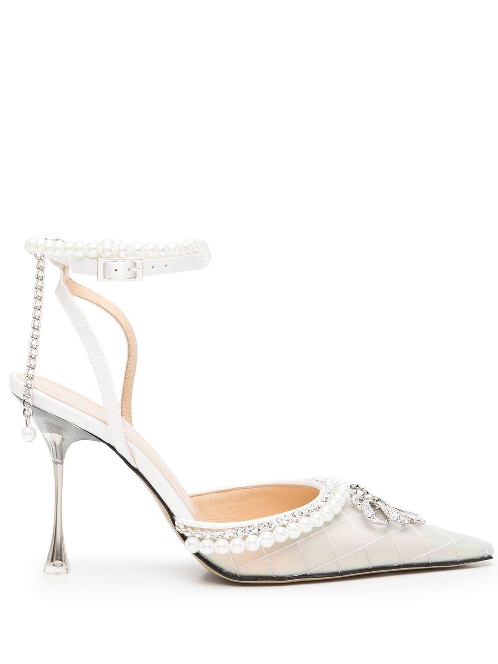 Mach & Mach Faux Pearl-embellished 110mm Heel Pumps in White | Lyst