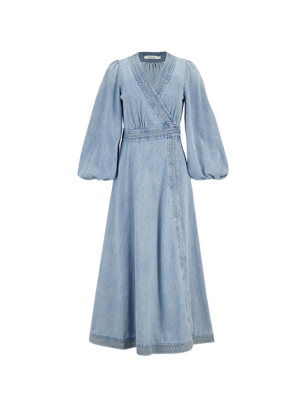 Designer Blue Denim Wrap Dresses for Women - Up to 70% off | Lyst