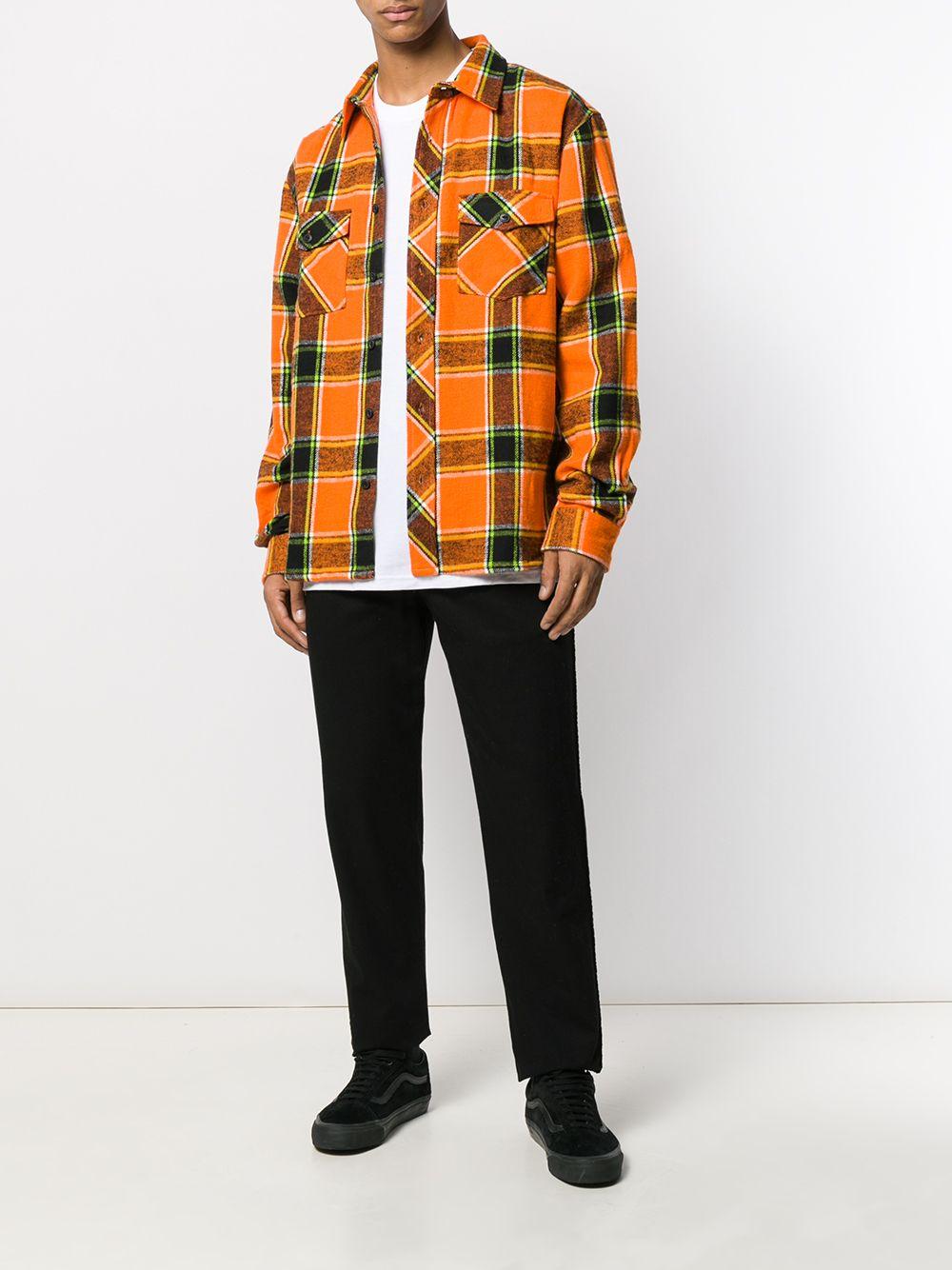 Stussy Ace Plaid Long Sleeve Shirt in Orange for Men | Lyst