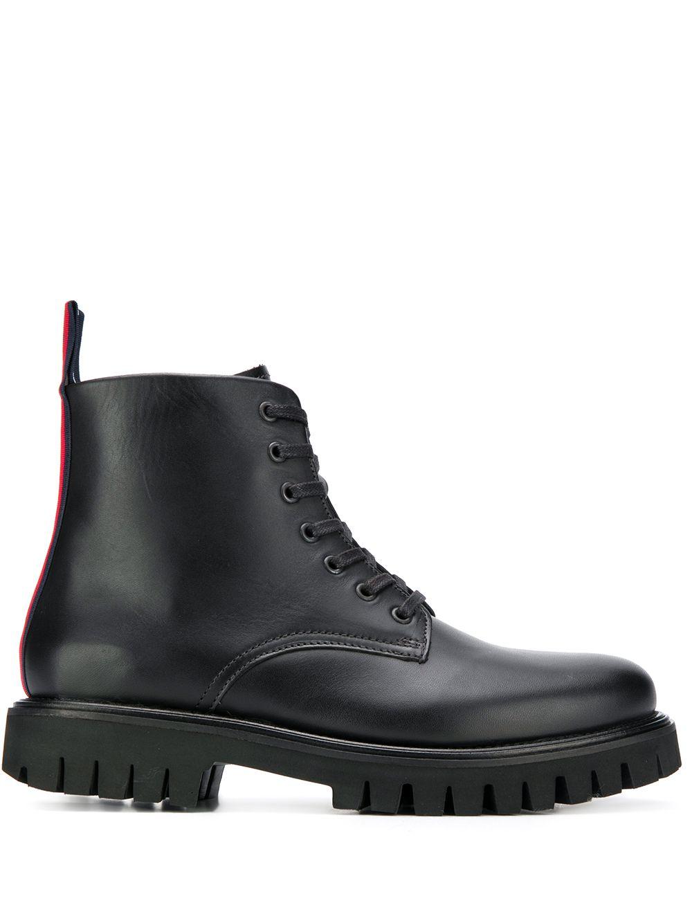 Tommy Hilfiger Leather Chunky Lace-up Boots in Black for Men - Lyst