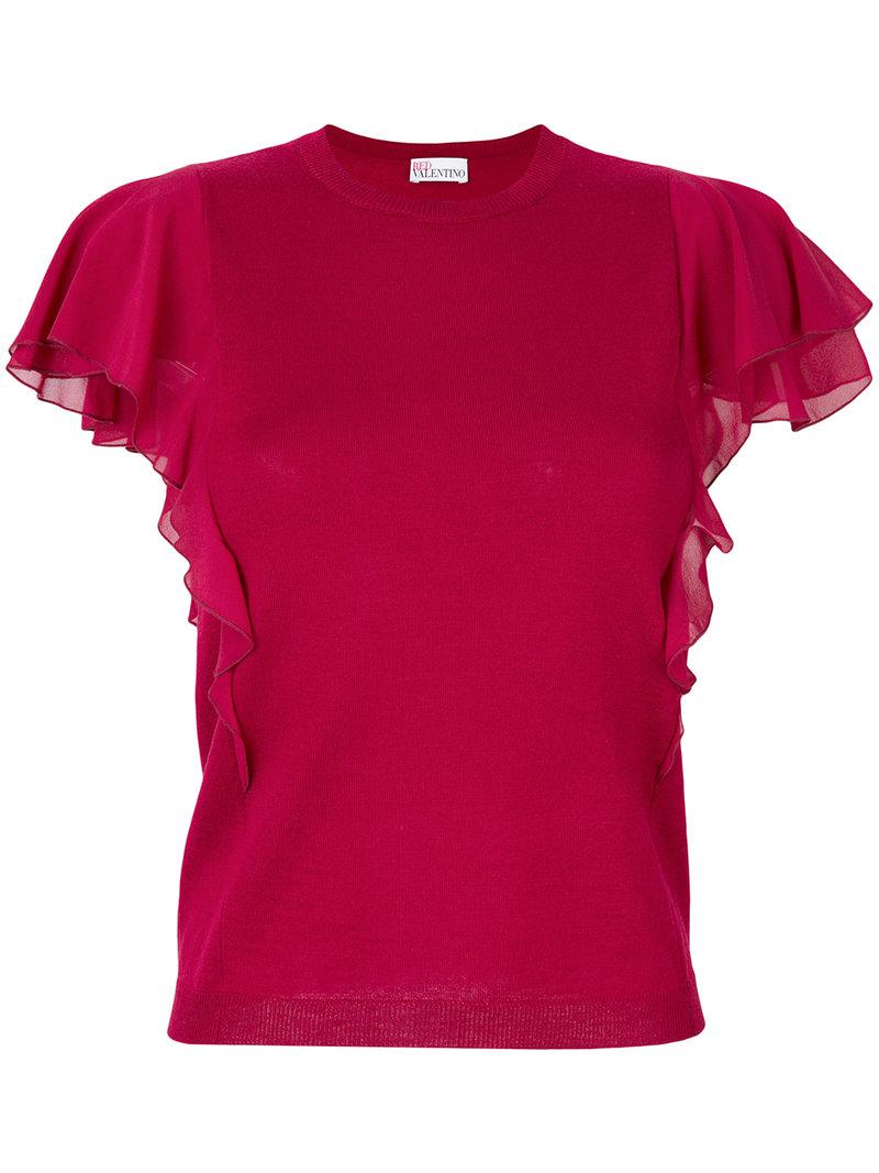 RED Valentino Wool Knitted Top in Red - Lyst