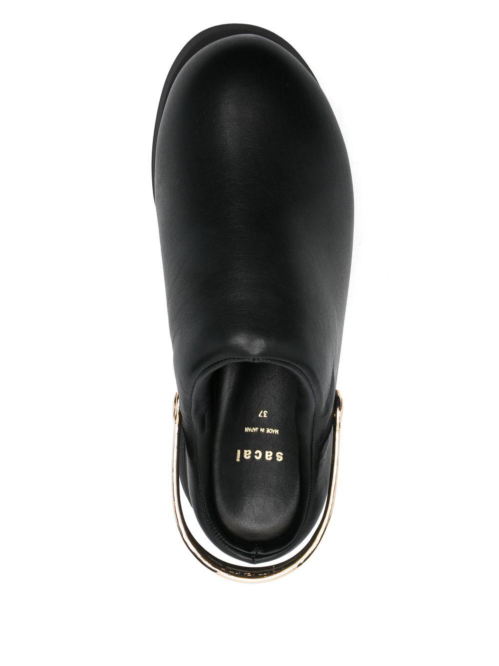 Sacai Sabot Wedge Clogs in Black | Lyst Canada