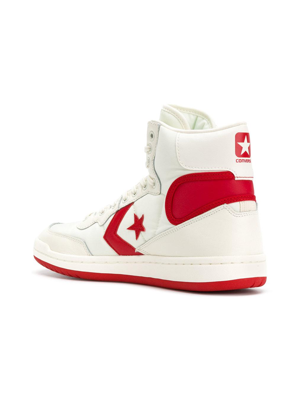 Converse Leather Fastbreak Hi-top Sneakers in White for Men - Lyst