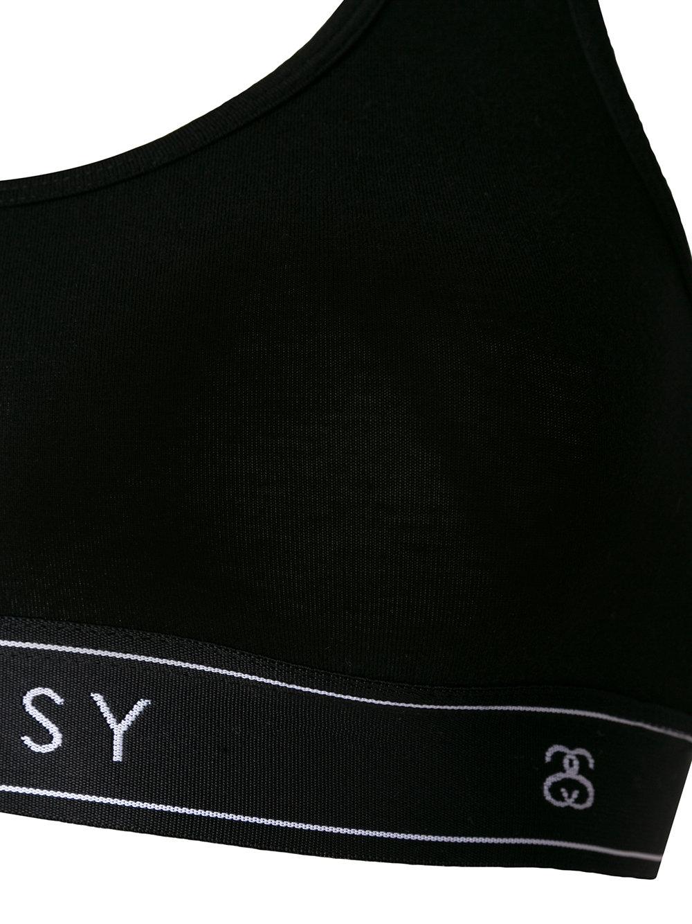 Stussy Logo Elastic Band Sports Bra in Black