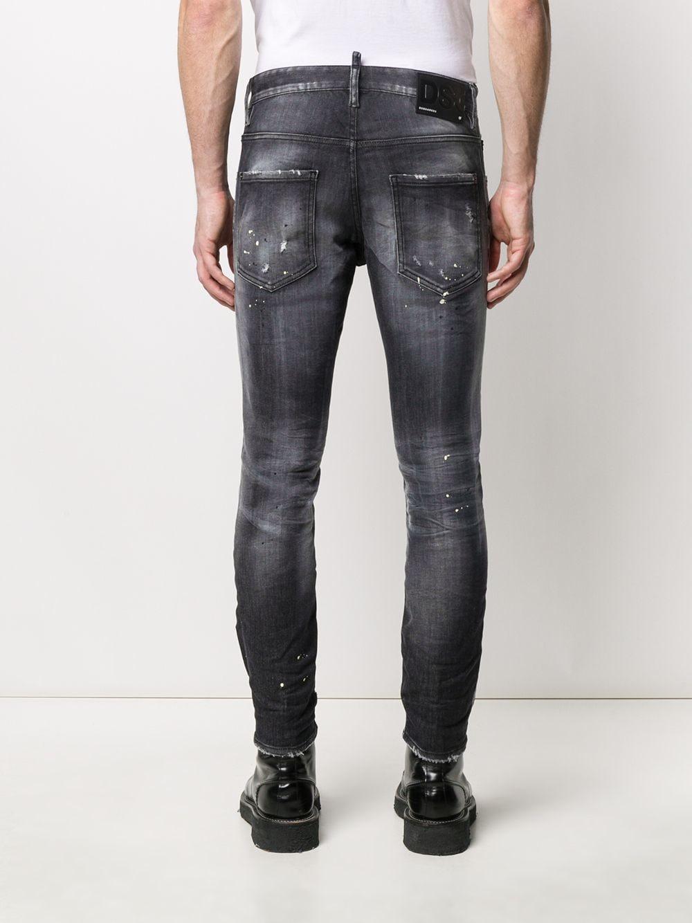 DSquared² Denim Skater Ripped Skinny Jeans in Black for Men - Save 25% ...