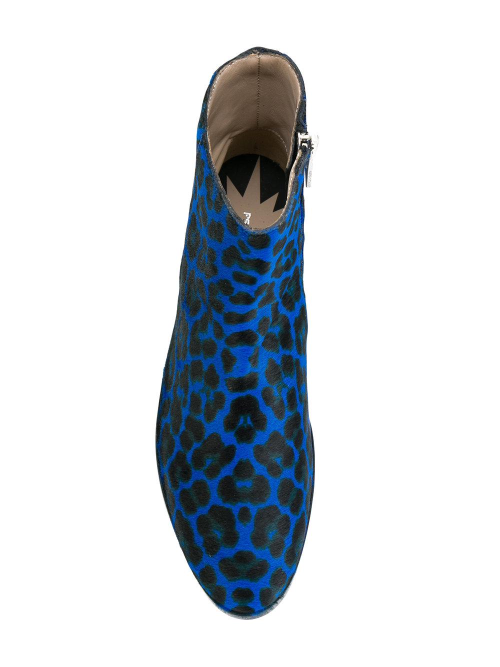 blue leopard boots