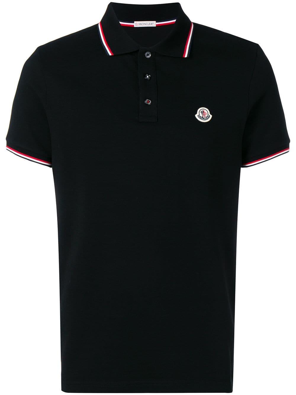 Moncler Classic Logo Polo Shirt in Black for Men - Lyst