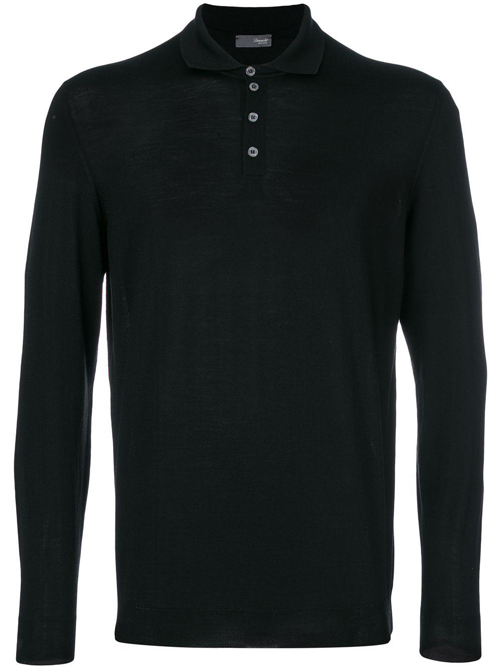 Drumohr Plain Polo Shirt in Black for Men - Lyst
