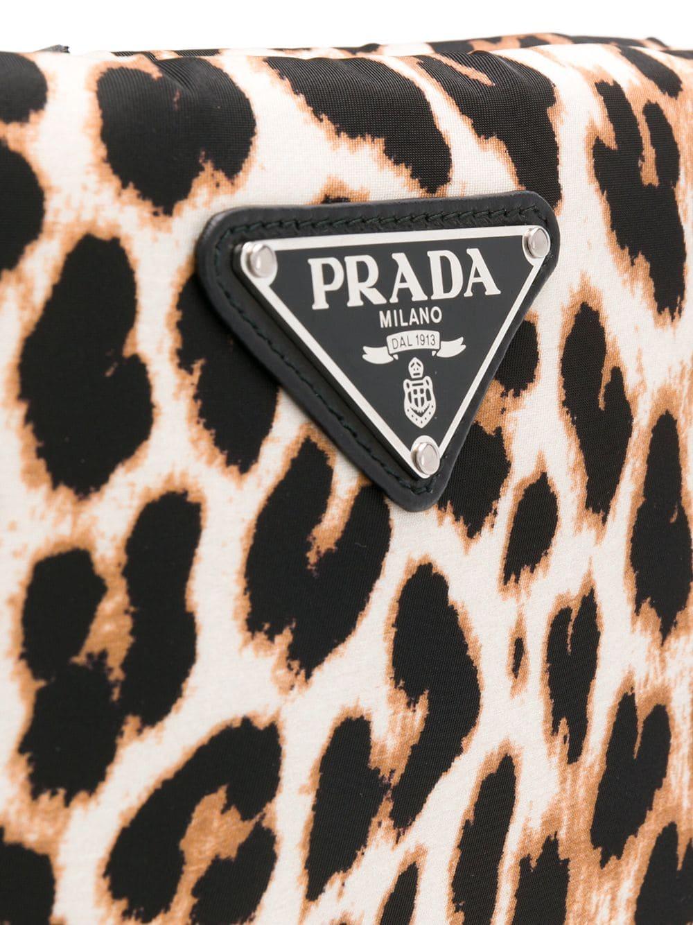 Prada Leopard Print Crossbody Bag in Black | Lyst