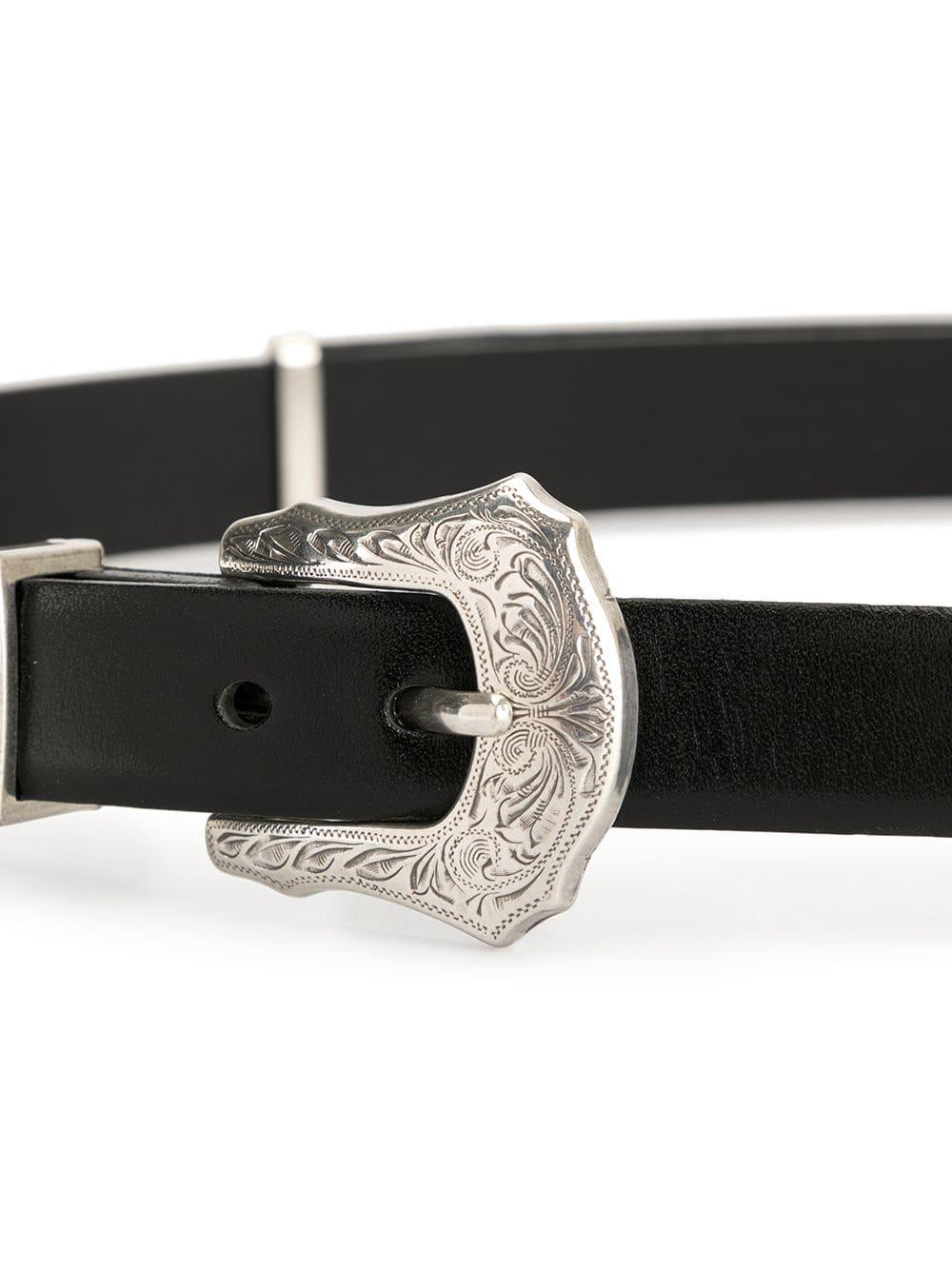 Toga Leather Double-buckle Belt in Black | Lyst