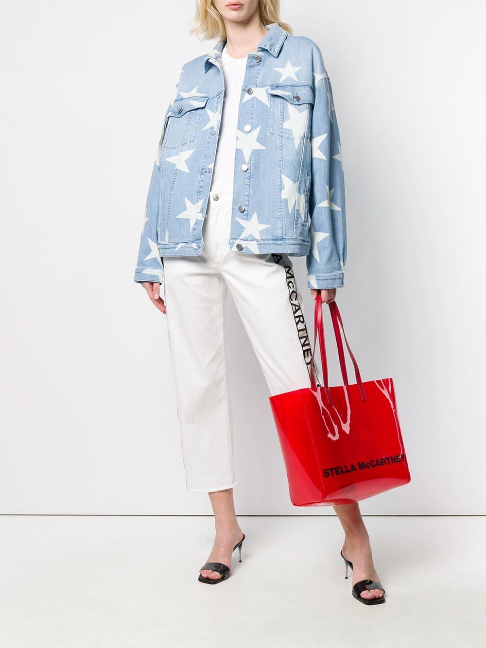 star print denim jacket