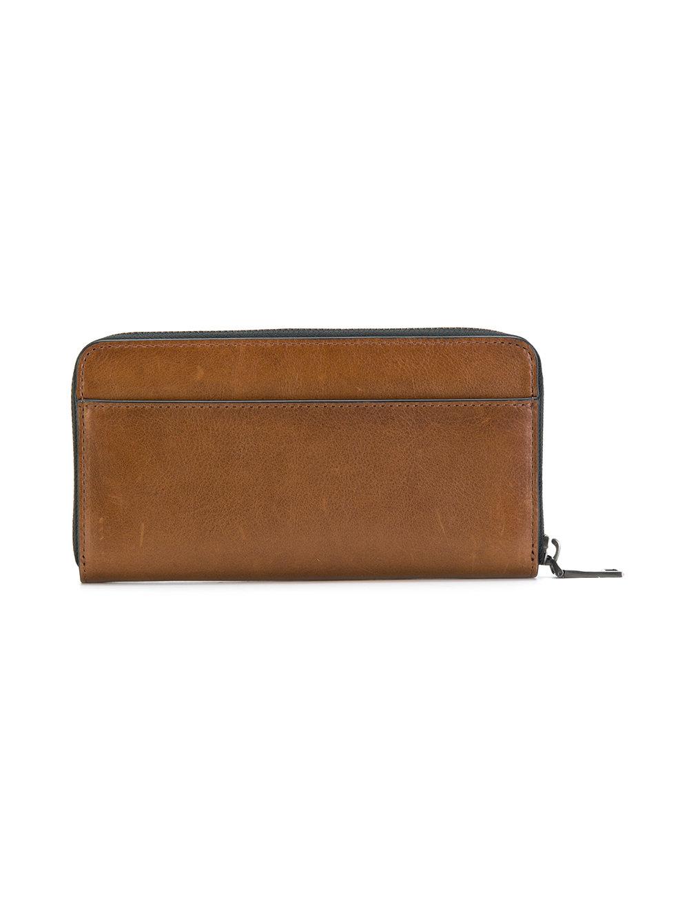 COACH Leather Classic Zip Around Wallet in Brown for Men - Lyst