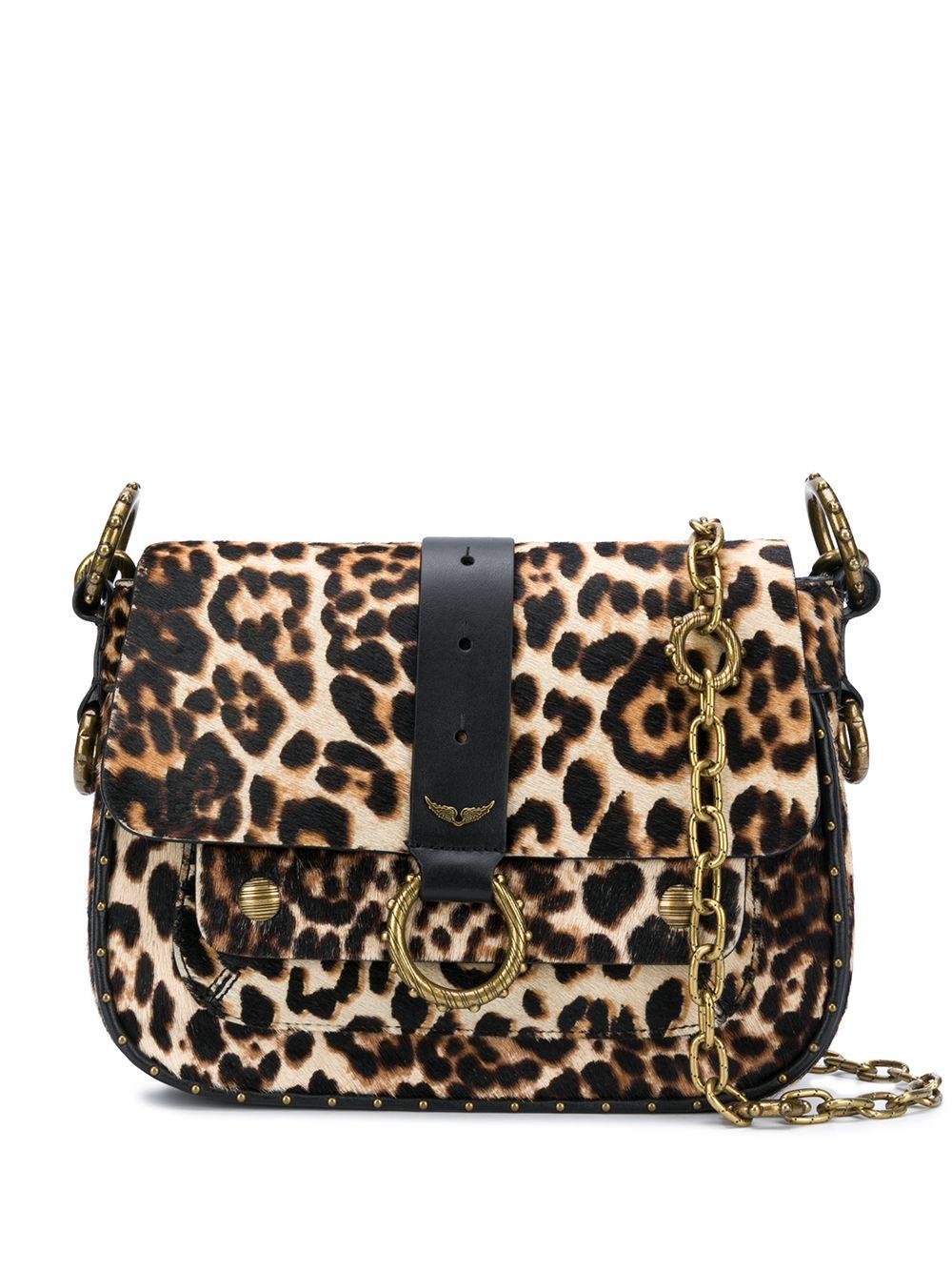 Zadig & Voltaire Leather Kate Leopard Print Shoulder Bag - Lyst