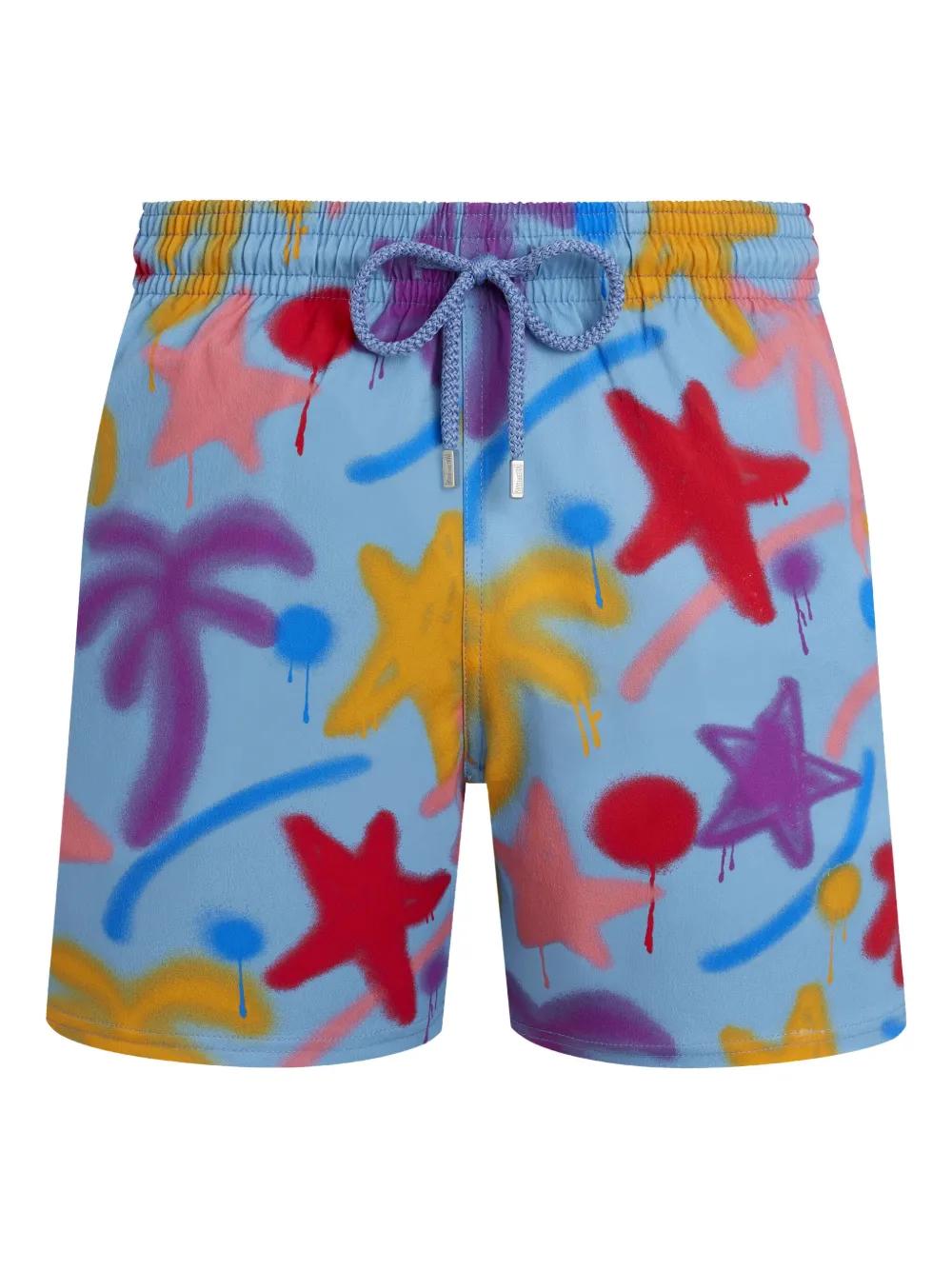 Vilebrequin X Palm Angels Spray Paint Swim Shorts in Blue for Men