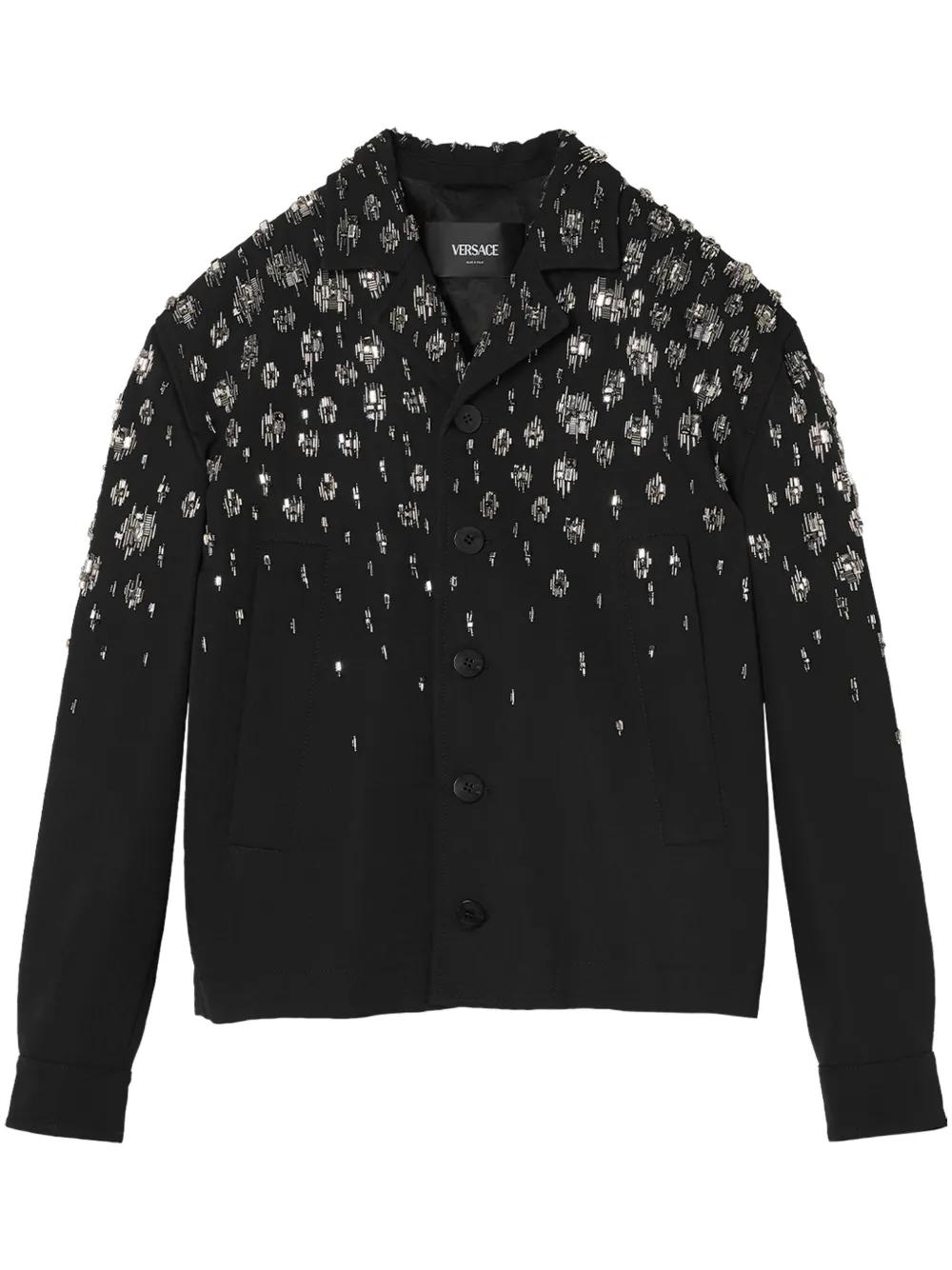 Versace Crystal-Embellished Jacket in Black for Men Lyst