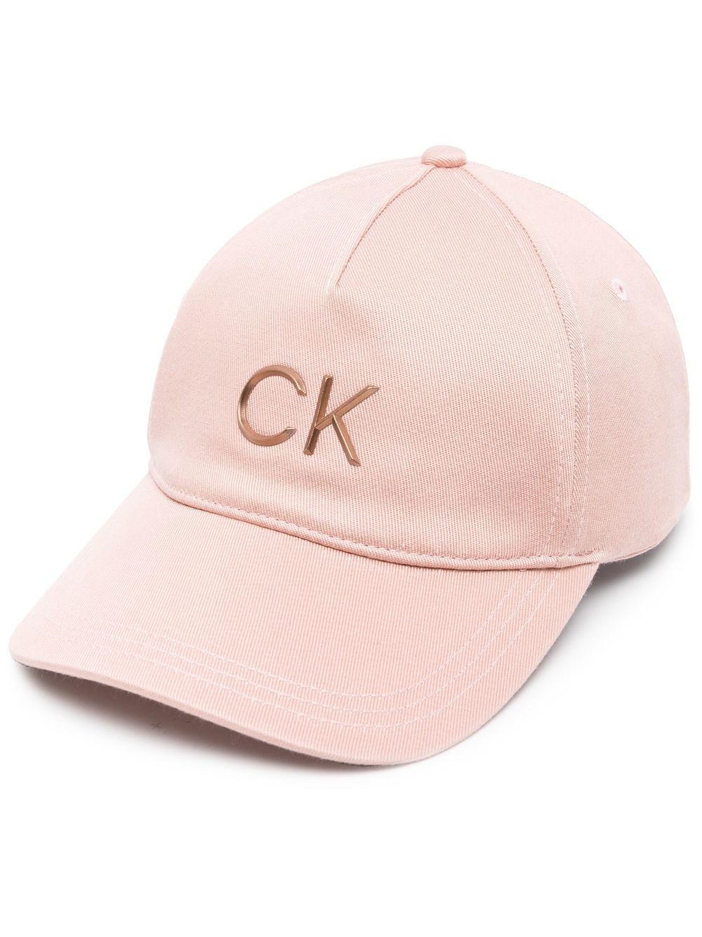 Calvin Klein Logo-plaque Baseball Cap in Pink | Lyst