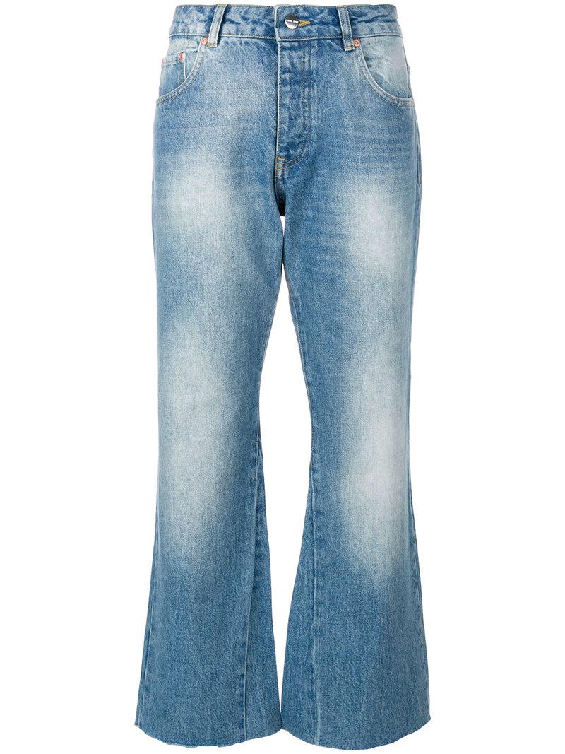 Anine Bing Denim Stella Faded Wash Cropped Jeans in Blue - Lyst