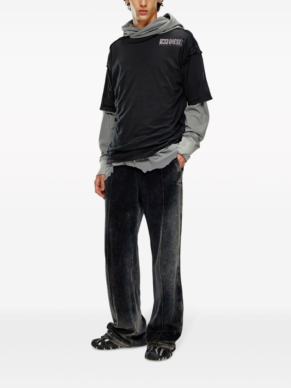 DIESEL P-OZAMP-BOND シェニール ワイドスウェットパンツ S diesel-black-P-ozamp-Track-