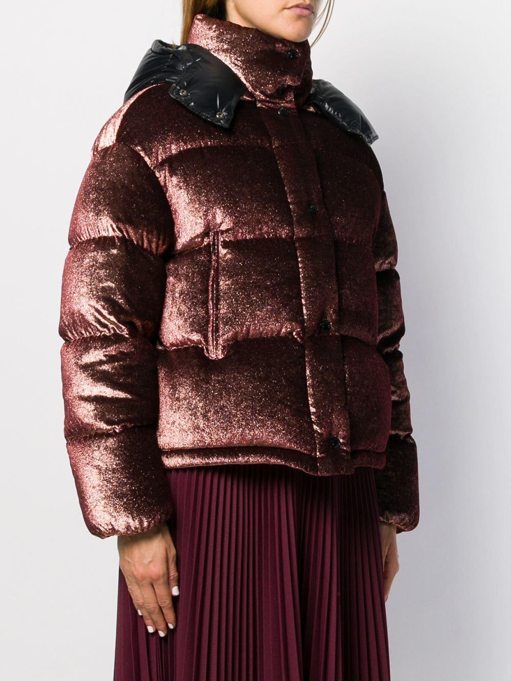 Moncler Caille Velvet Down Jacket in Bronze (Brown) - Save 53% | Lyst