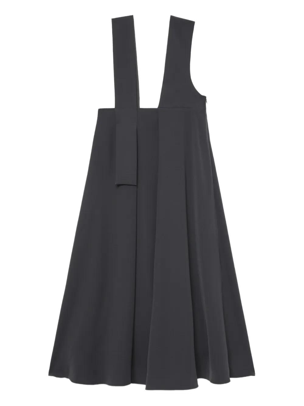 enfold-grey-Pleated-Midi-Dress