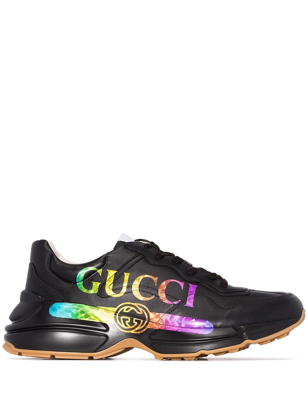 gucci black rhyton sneakers