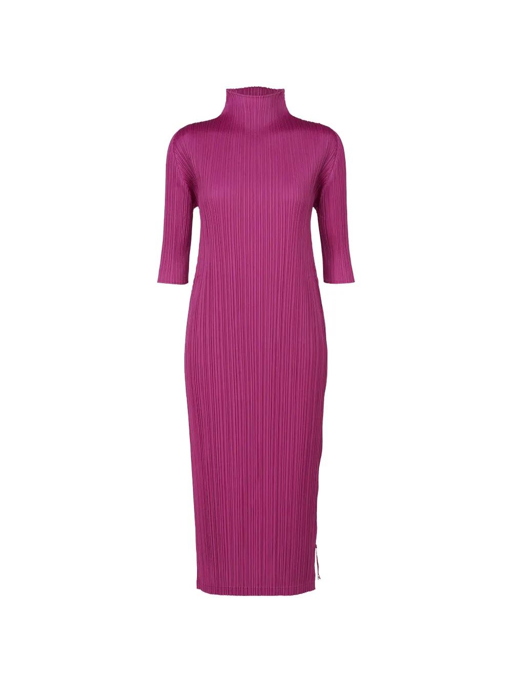 pleats please pink dress Pleats Please Issey Miyake Colorful Mushroom Knit Dress in Light Pink