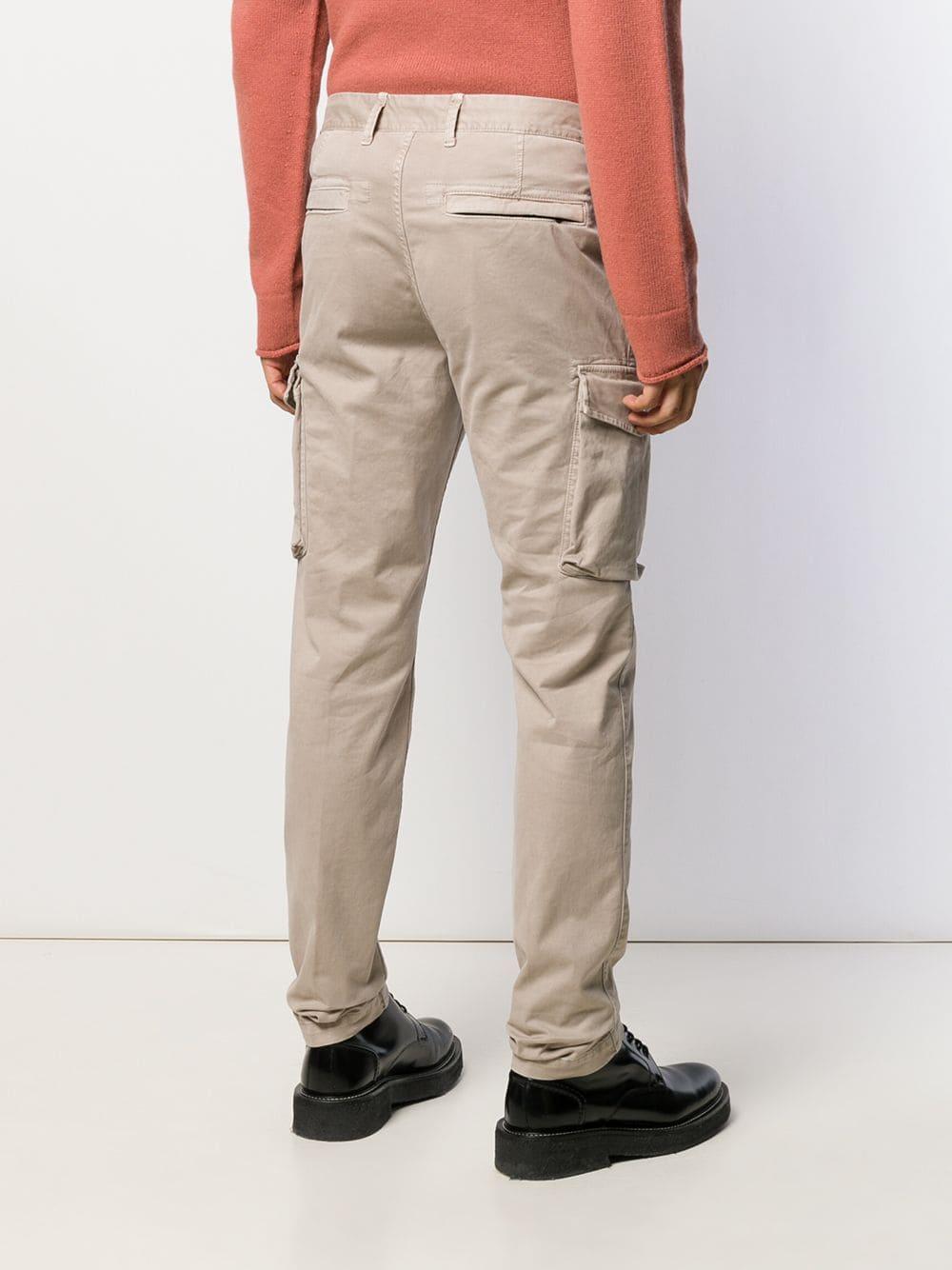 Stone Island Cotton Cargo Trousers in Natural for Men - Lyst
