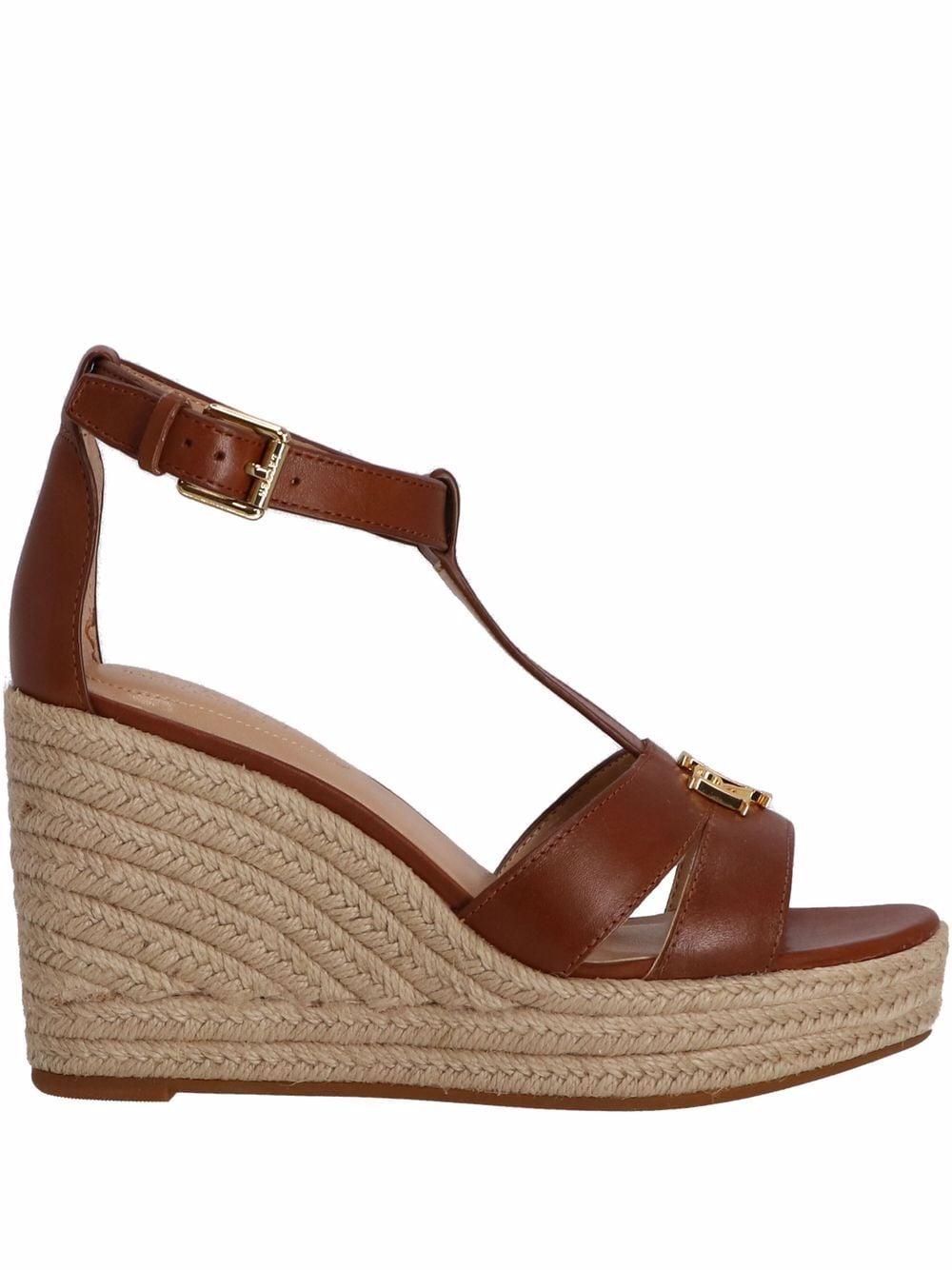 Polo Ralph Lauren Hale Leather Wedge Espadrilles in Brown Lyst UK
