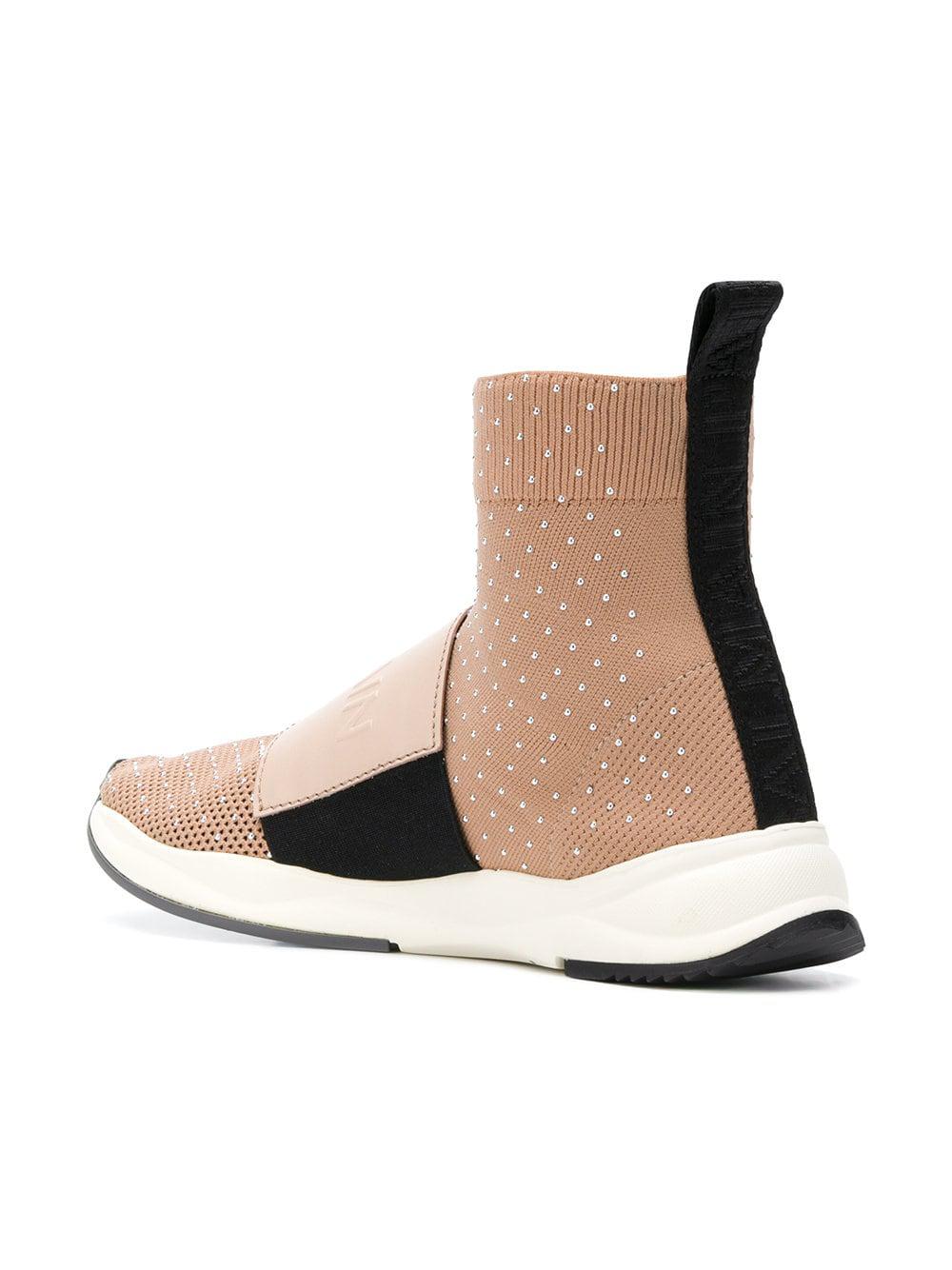 Baskets chaussettes montantes High Top cuir Balmain en noir pour homme |  Galeries Lafayette