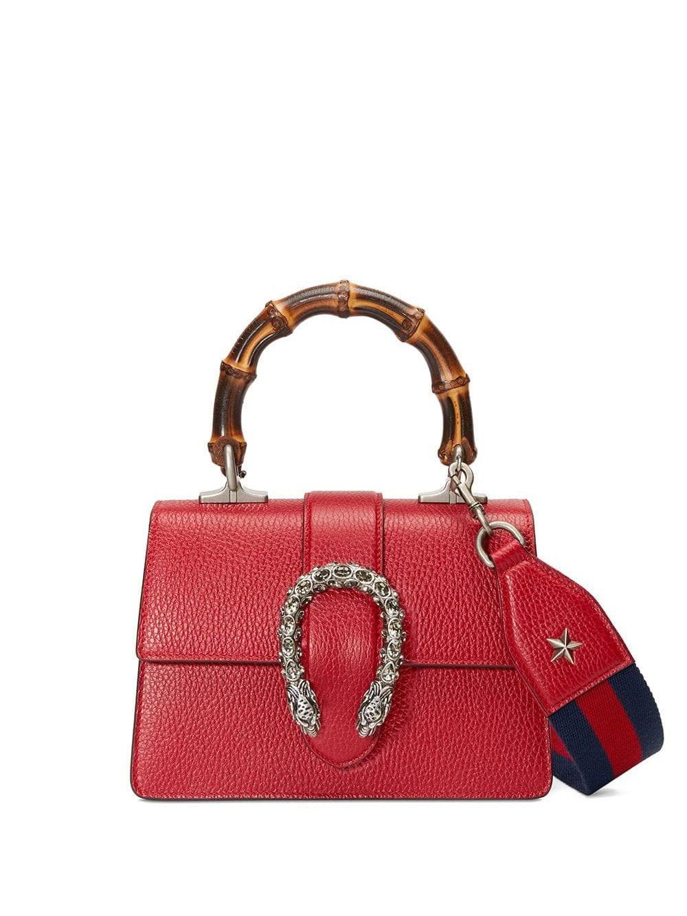 Gucci Leather Dionysus Mini Top Handle Bag in Red | Lyst