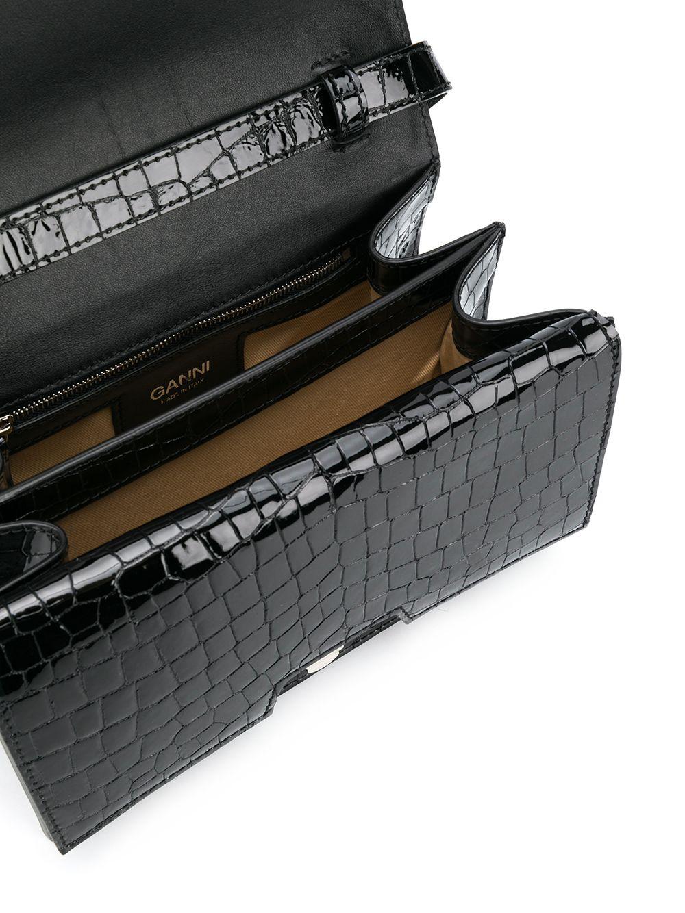 ganni belly croc chunky loafer in black