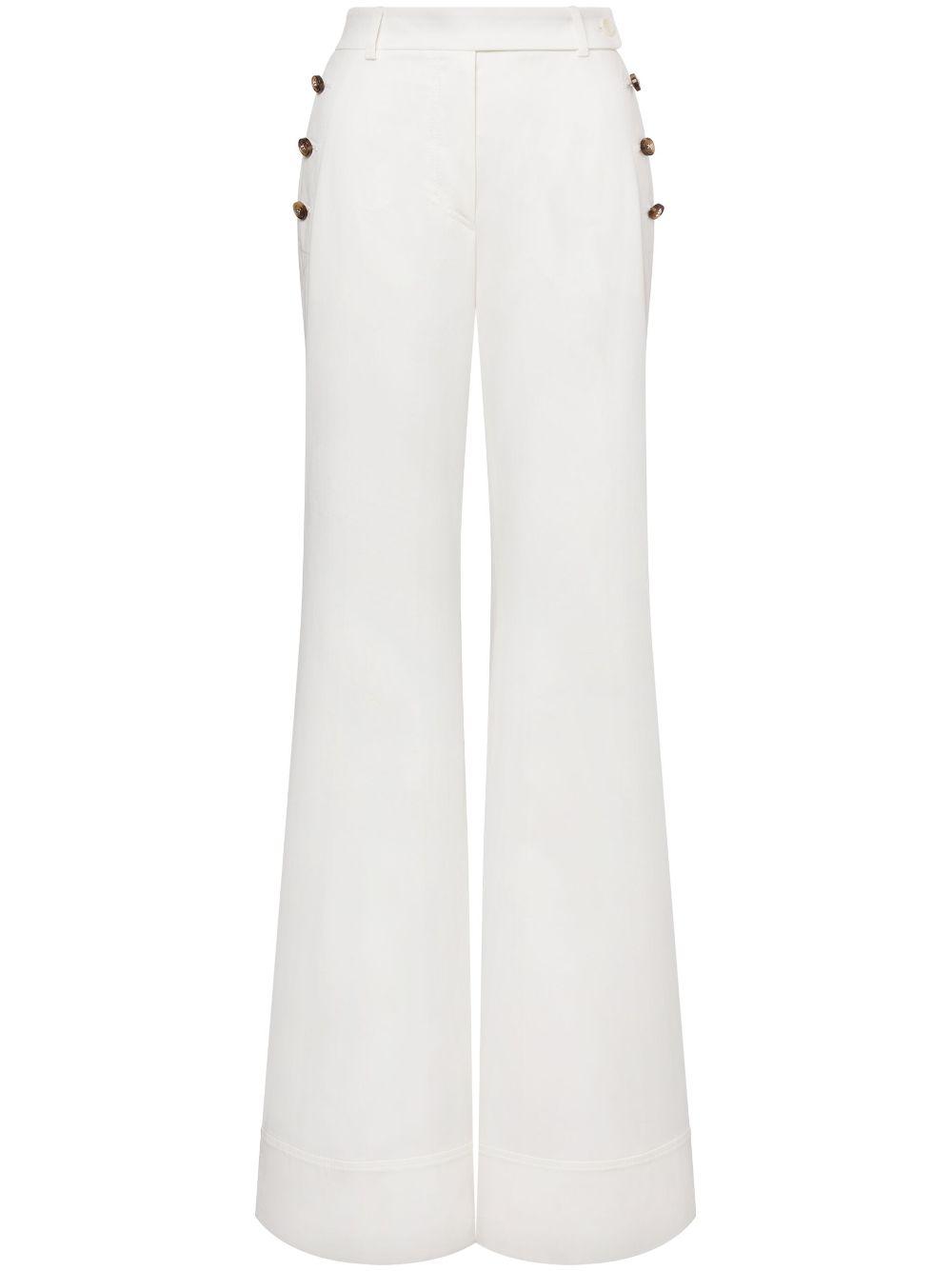 Alberta Ferretti レディース ホワイト Wide-leg Trousers パンツ 