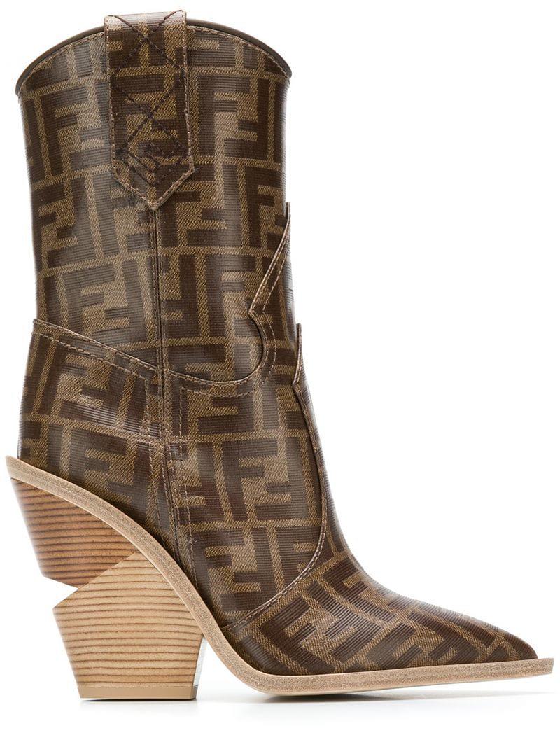 Fendi blue cowboy boots sale