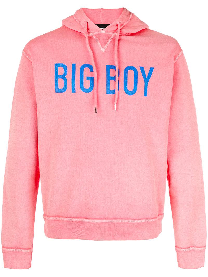 Felpa con cappuccio 'Big Boy'DSquared² in Cotone da Uomo colore Rosa | Lyst