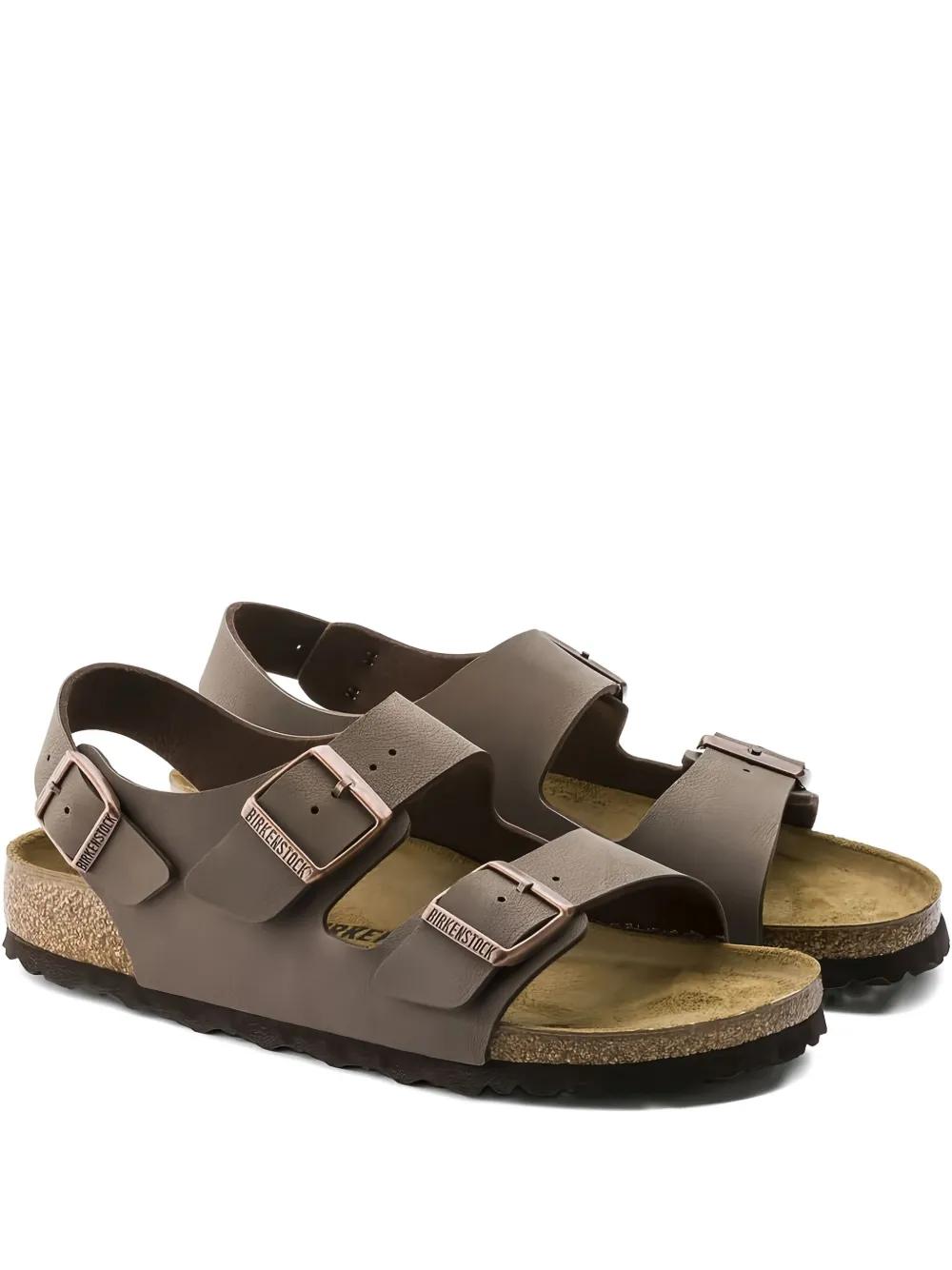 Birkenstock Brown Milano Slingback Sandals Size 43 Birkenstock Milano Oiled Brown Leather Buckle Sandals Mens  main image 2