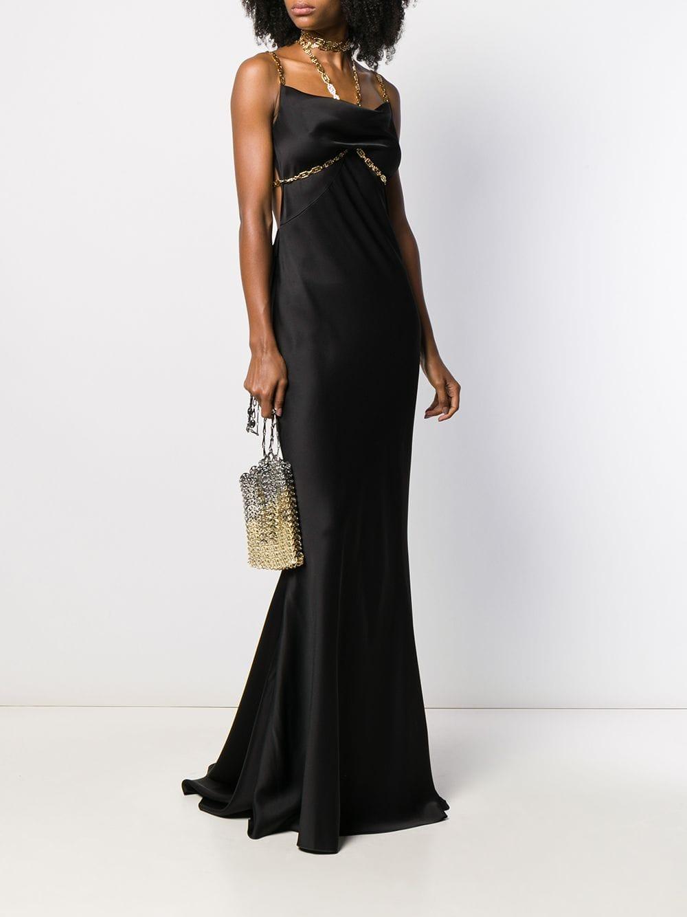 black versace dress with gold chains Gianni Versace Vintage AW 1992 Miss S&M Black Leather and Golden Tripl –  Amarcord Vintage Fashion main image 0