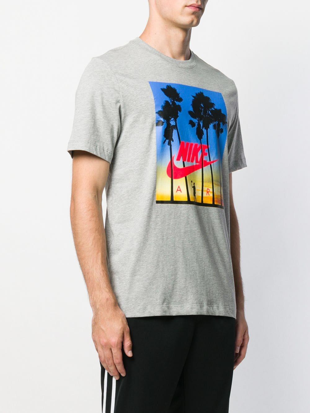 Nike Palm Tree Print T-shirt in Gray for Men | Lyst