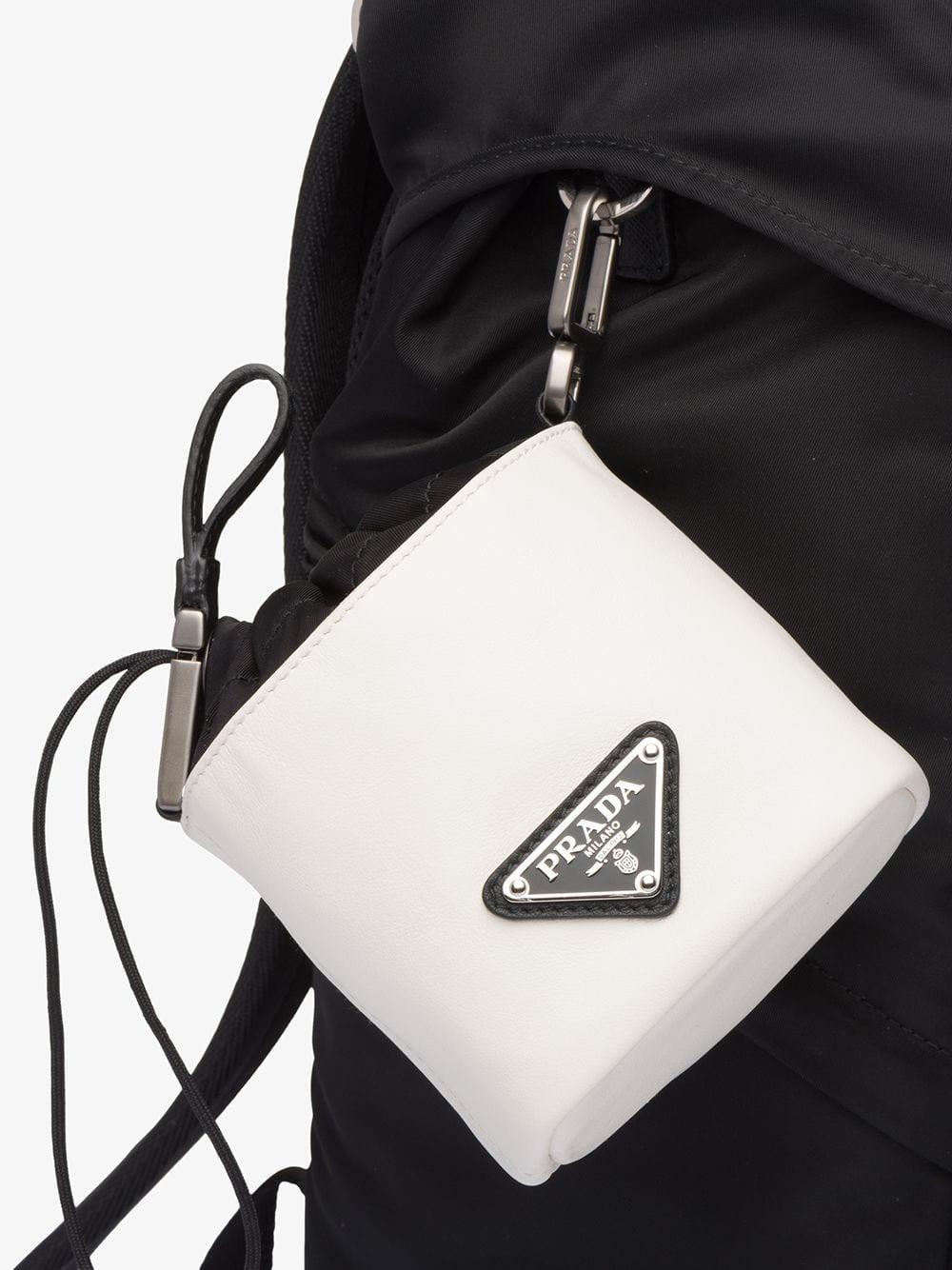 Prada Leather Pouch Trick Bag in White for Men Lyst