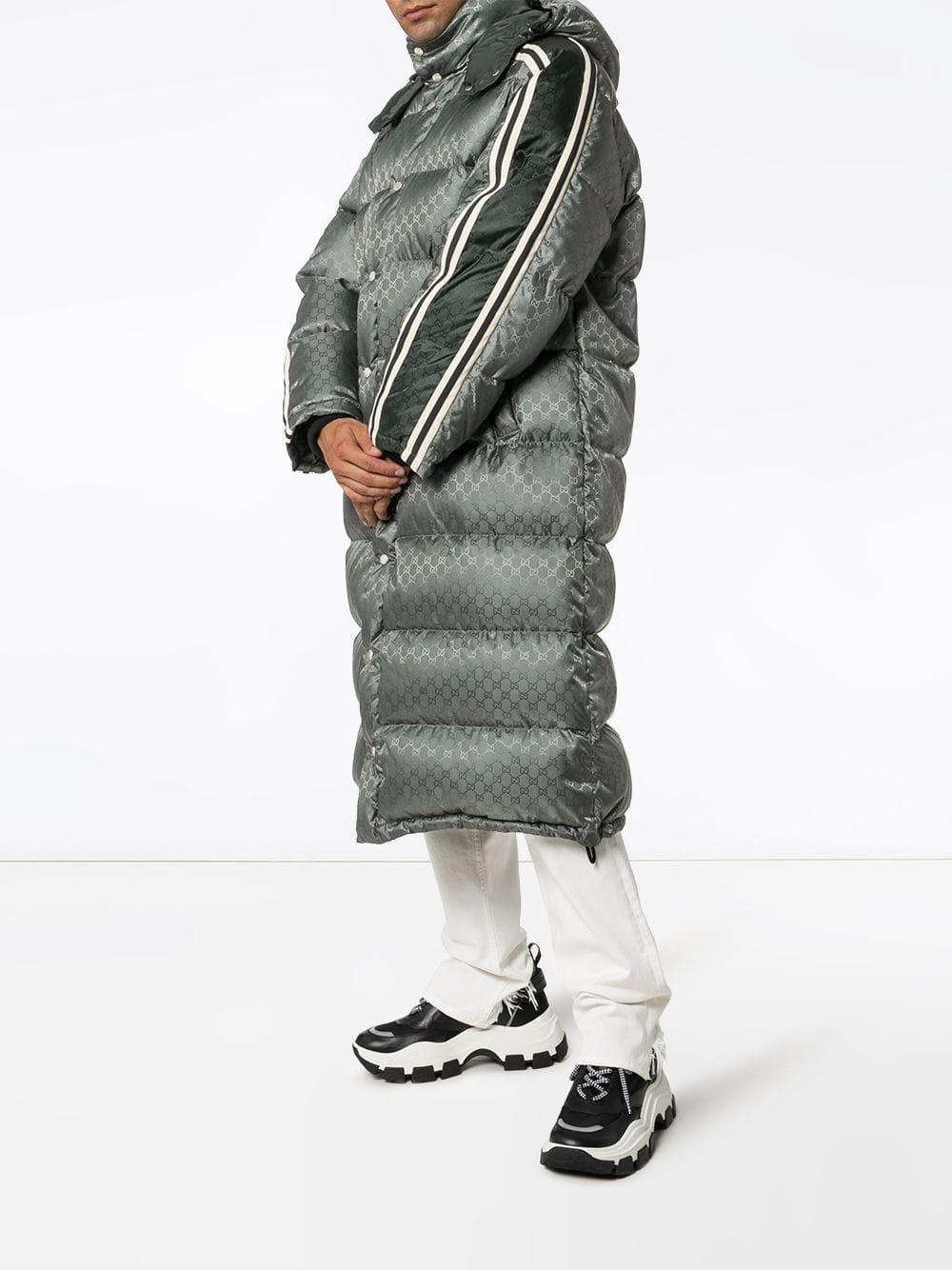 Gucci GG Supreme Padded Coat in Grey for Men Lyst UK