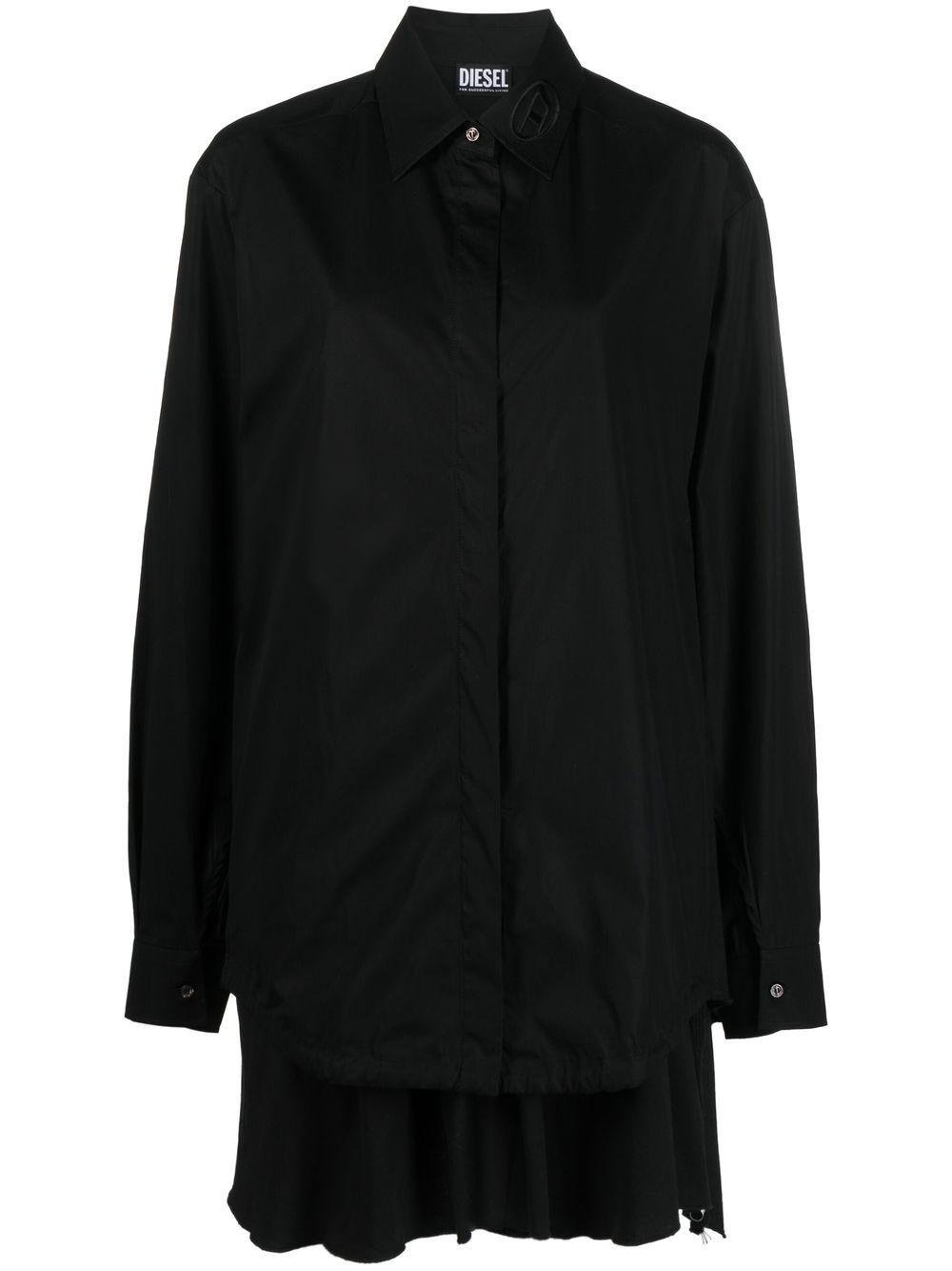 DIESEL Extra-fabric-detail Shirt in Black | Lyst