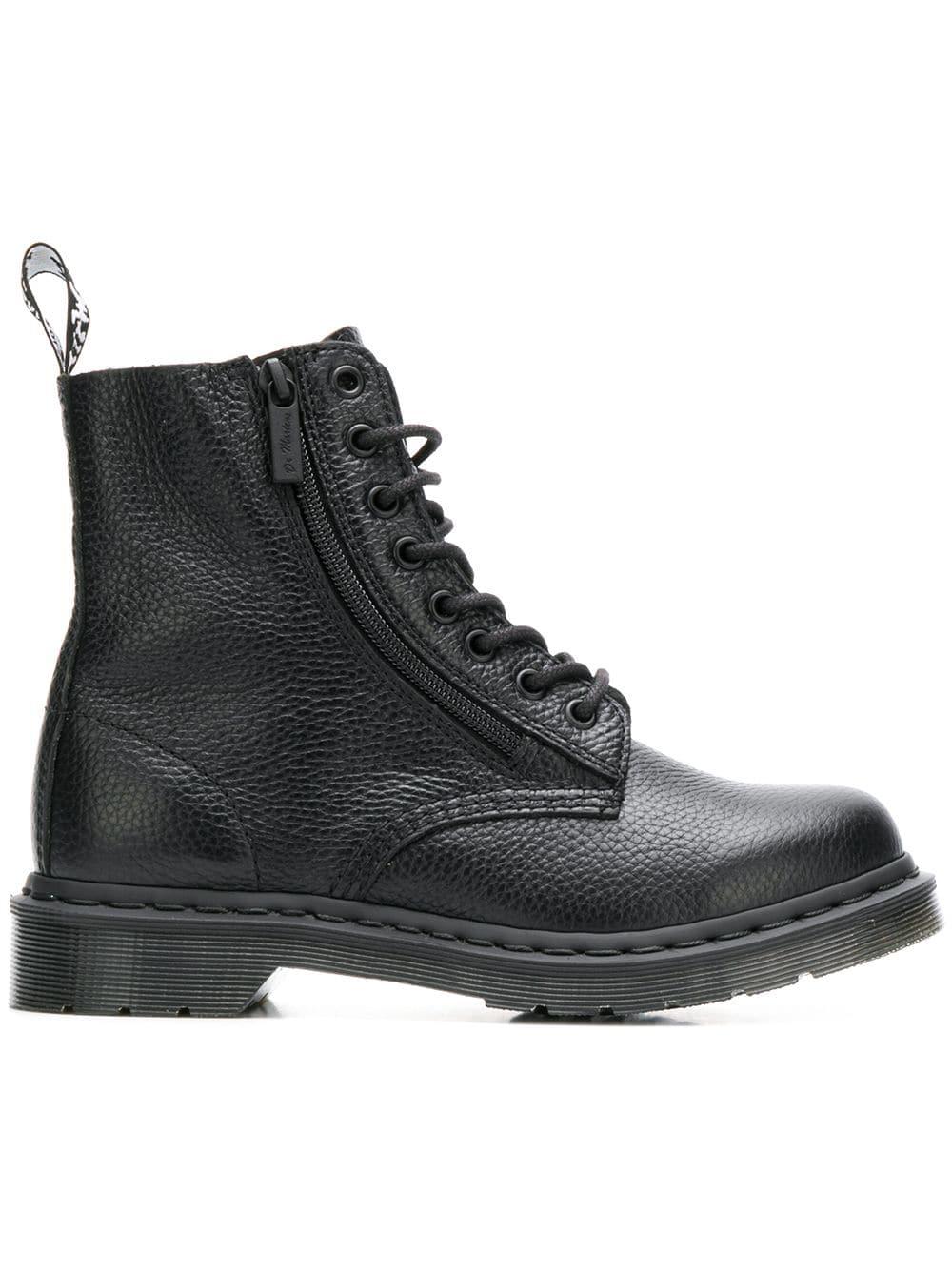 Dr. Martens Leather 1460 Pascal Side Zip Boots in Black | Lyst