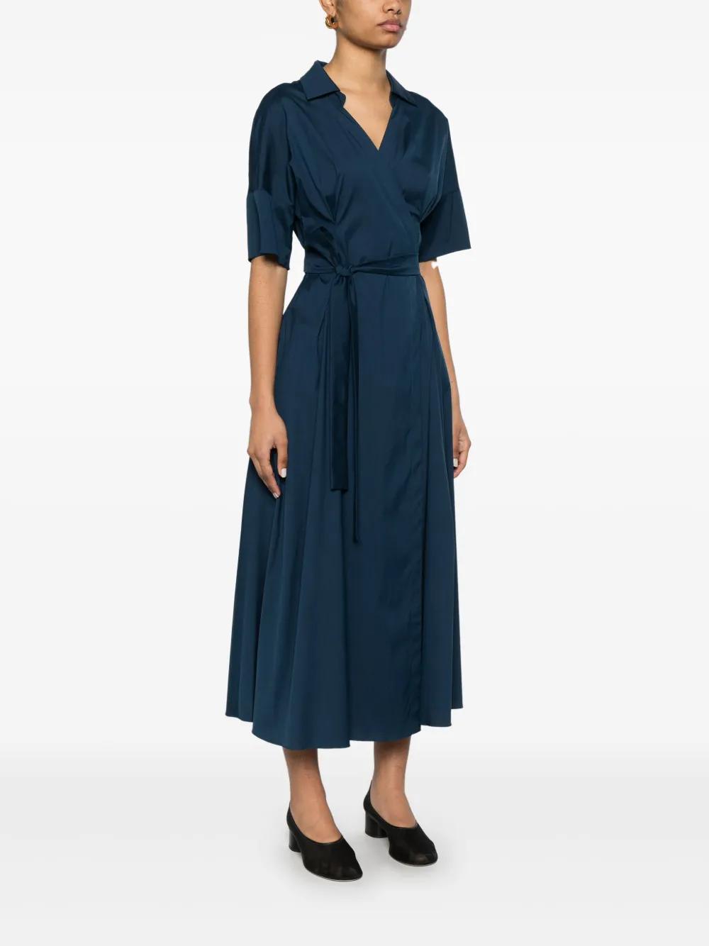 【送料&関税込】'S Max Mara Dark Blue Moirs Cotton Dress Blue cotton dress | Max Mara