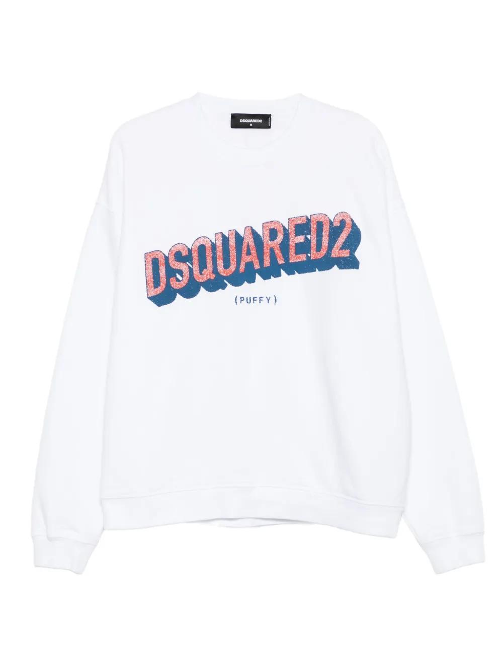 【関税&送料込】Dsquared White Cotton Sweatshirt Dsquared sweatshirt white on sale