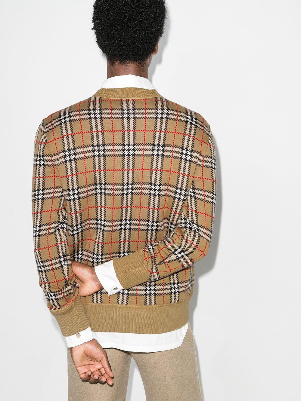 burberry vintage check detail merino wool sweater