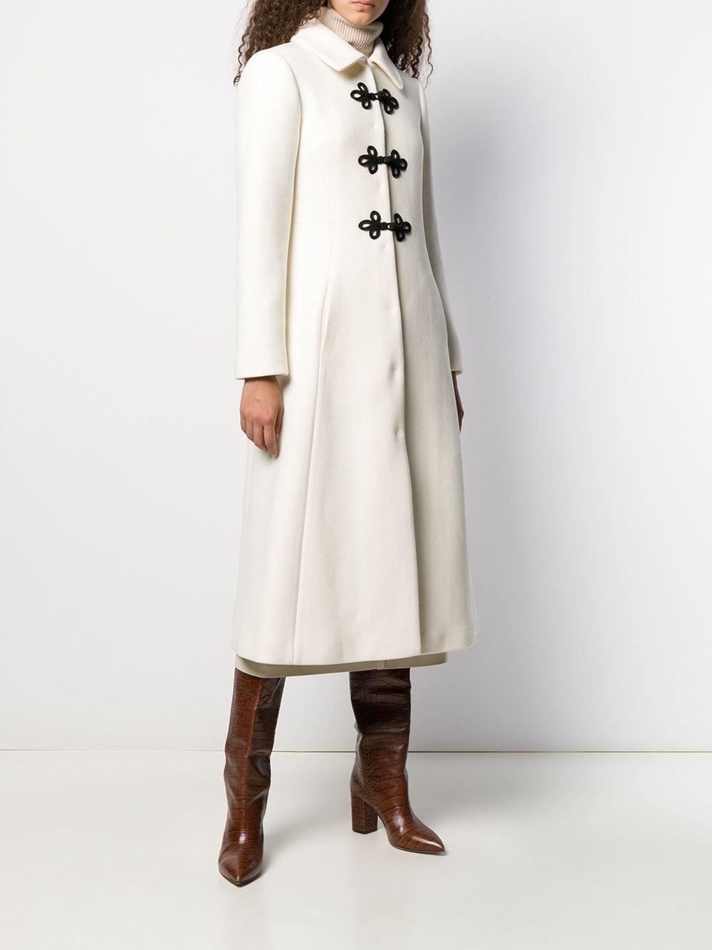 white fitted coat